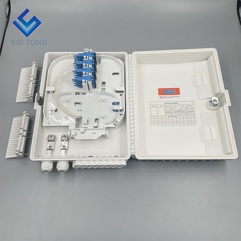 جعبه ترمینال فیبر نوری ODB NAP 16 هسته ای 16 پورت ftth جعبه توزیع فیبر نوری در فضای باز جعبه FTTH با آداپتور نصب شده