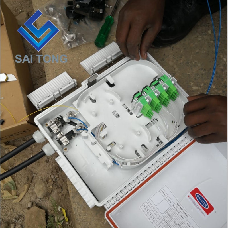 جعبه پایانه Cixi made16 هسته sc/upc FTTH جعبه توزیع 16 هسته ای کابل لاستیکی ضد آب Gland Gpon onu Fiber Junction Box