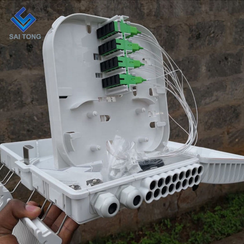 جعبه پایانه Cixi made16 هسته sc/upc FTTH جعبه توزیع 16 هسته ای کابل لاستیکی ضد آب Gland Gpon onu Fiber Junction Box