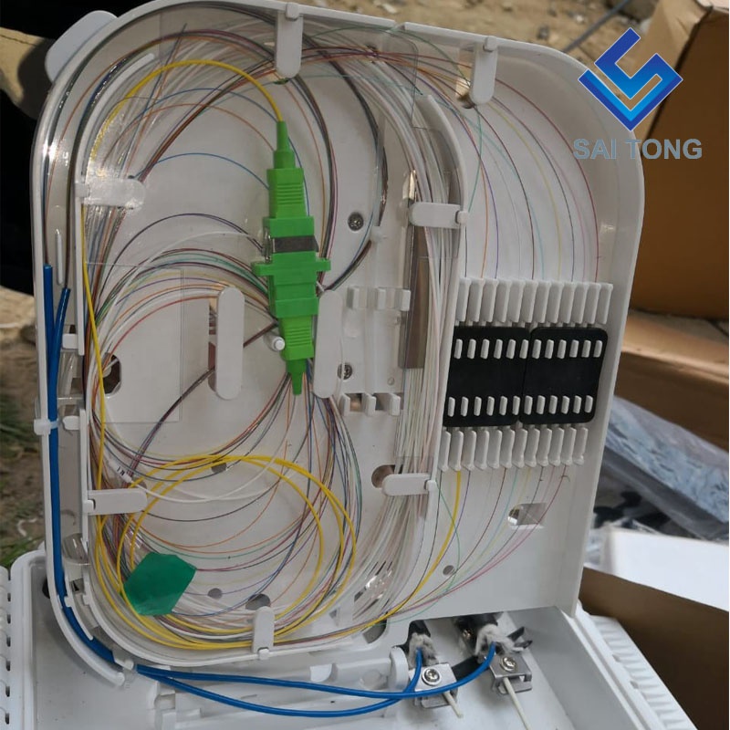 جعبه پایانه Cixi made16 هسته sc/upc FTTH جعبه توزیع 16 هسته ای کابل لاستیکی ضد آب Gland Gpon onu Fiber Junction Box