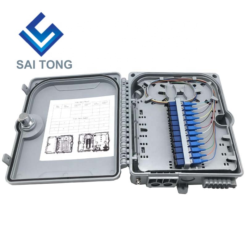 FTTH Outdoor 12 Core/port IP65 جعبه اتصال فیبر نوری کابل ضد آب Gland Gpon Onu Fiber Optic Splice Box Plastic BOX NAP