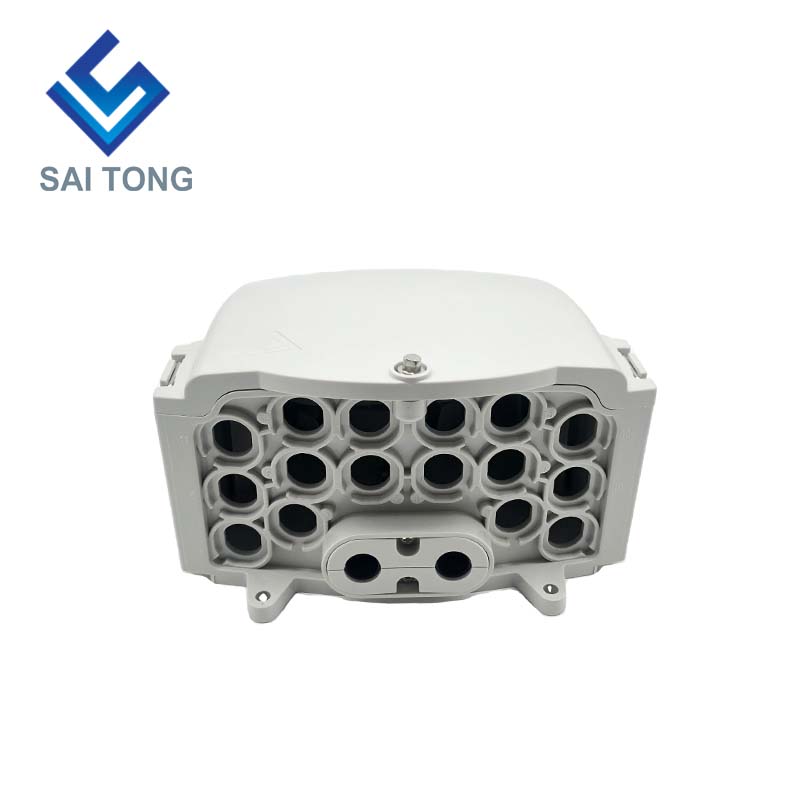 جعبه ترمینال فیبر نوری FTTH Saitong IP65 16 هسته ای PC+ABS Material Outdoor 16 پورت جعبه های توزیع با 2 سینی