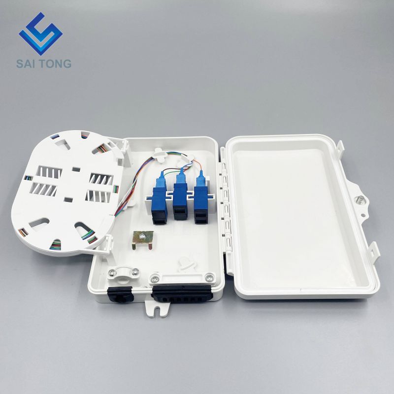 Saitong 1/6 Ports FTTH FTTX جعبه توزیع فیبر نوری 6 هسته ای جعبه پشتیبانی PLC جعبه نوری ABS