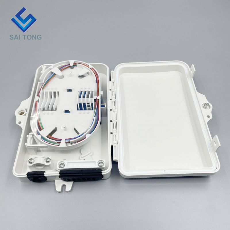 Saitong 1/6 Ports FTTH FTTX جعبه توزیع فیبر نوری 6 هسته ای جعبه پشتیبانی PLC جعبه نوری ABS