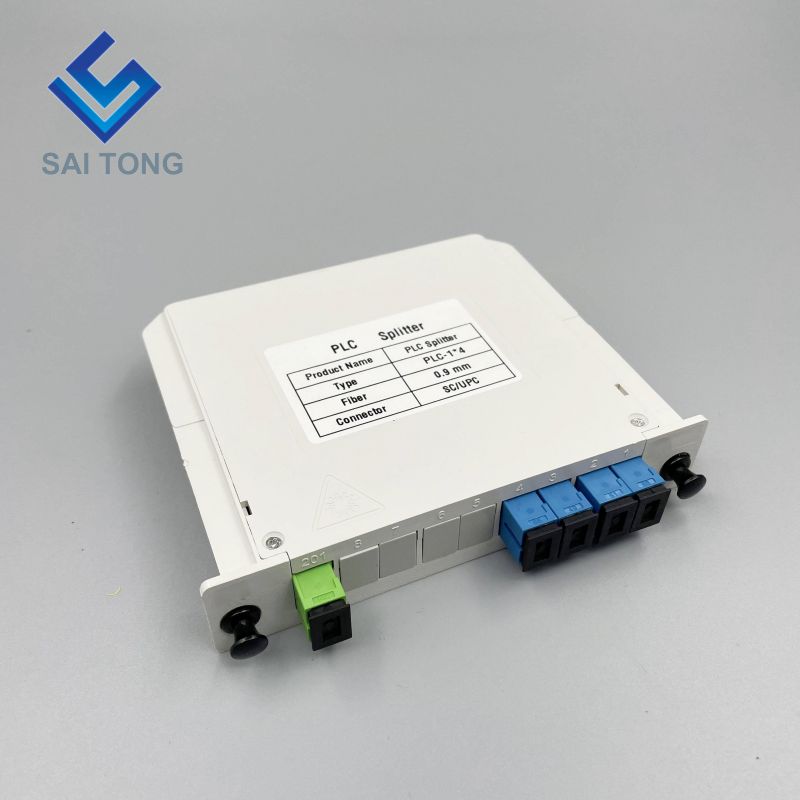 1:4 SC/UPC Rack Mount Plc Splitter ABS Box SC کانکتورهای UPC تقسیم کاست نوع 1X4 فیبر نوری