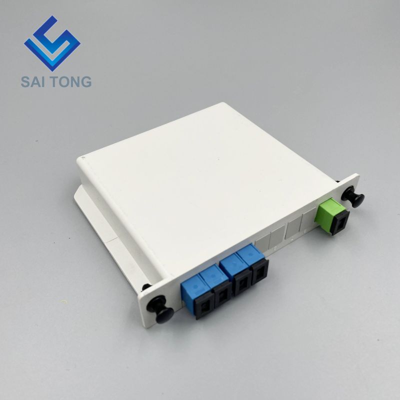 1:4 SC/UPC Rack Mount Plc Splitter ABS Box SC کانکتورهای UPC تقسیم کاست نوع 1X4 فیبر نوری