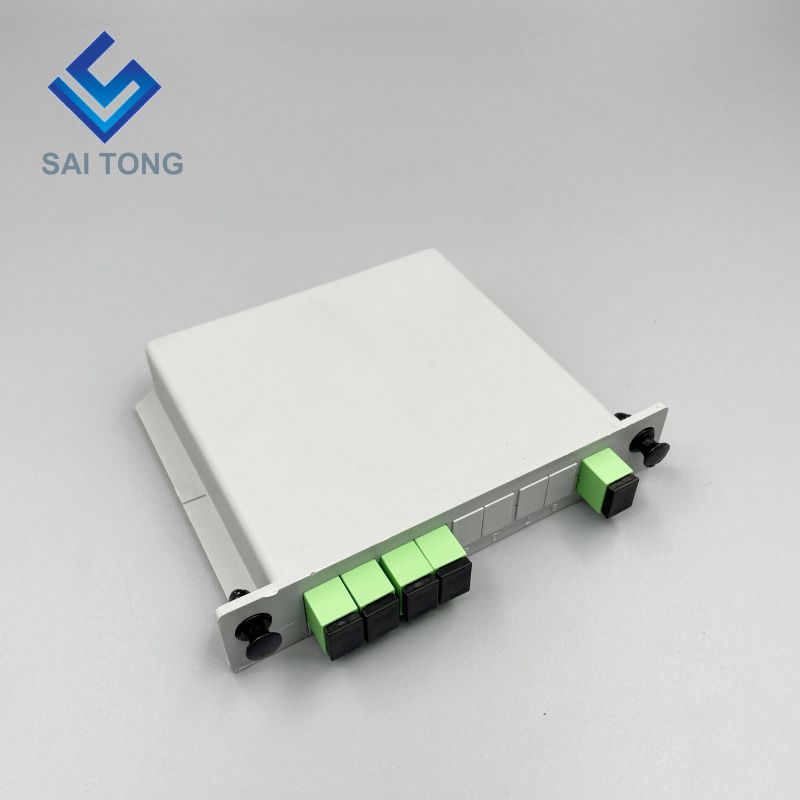 1:4 SC/APC Rack Mount Plc Splitter ABS Box SC UPC کانکتورهای کاست نوع 1X4 تقسیم فیبر نوری