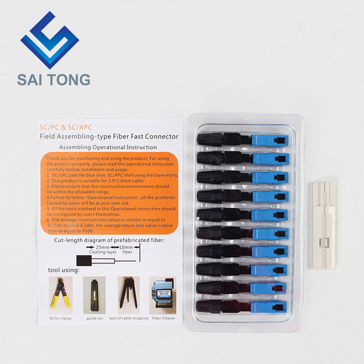 Saitong Supply تجهیزات ارتباطی اتصال سریع sc/upc ftth فیبر نوری اتصال سریع اتصال فیبر