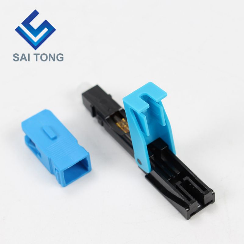 اتصال سریع فیبر نوری SC UPC آبی برای Field Assemble FTTH Quick Connector 0.3dB کانکتور سریع کابل فیبر فیبر تک حالته