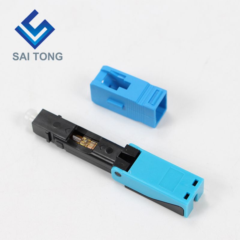 اتصال سریع فیبر نوری SC UPC آبی برای Field Assemble FTTH Quick Connector 0.3dB کانکتور سریع کابل فیبر فیبر تک حالته