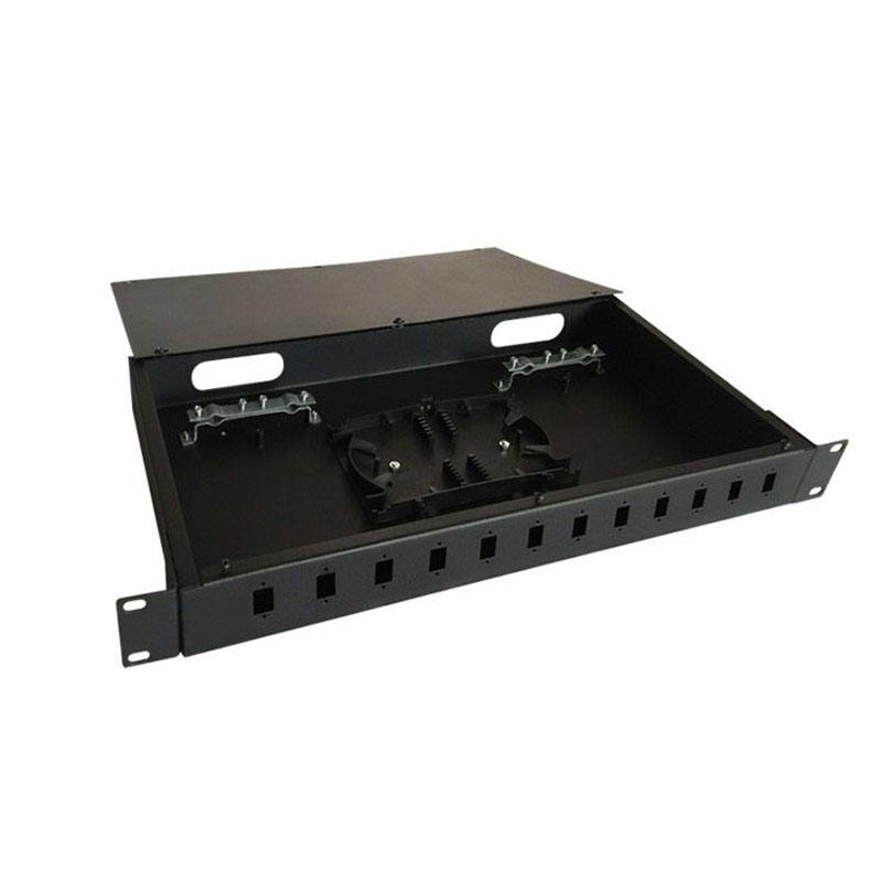 قاب توزیع فیبر نوری 19 اینچی ftth 12 پورت sc lc rack mount.