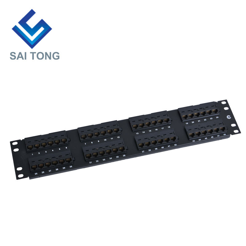 کت 2U 19 اینچی 48 پورت RJ45 Krone، براکت فولادی Cat6 Patch Panel Blank Unshielded utp Cat5e CAT6 CAT6A RJ45 Patch