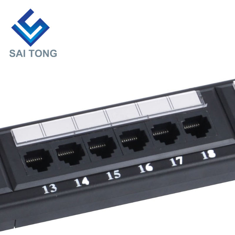 کت 1U 19 اینچ 24 پورت RJ45 Krone، براکت فولادی Cat5e Patch Panel Blank Unshielded utp Cat5e CAT5 CAT6 RJ45 Patch panel