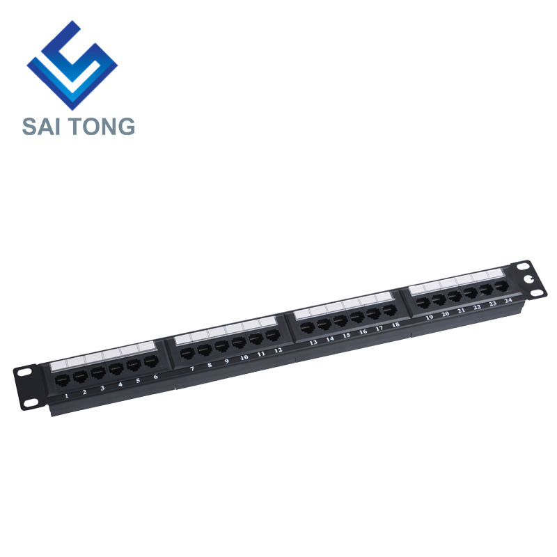 کت 1U 19 اینچ 24 پورت RJ45 Krone، براکت فولادی Cat5e Patch Panel Blank Unshielded utp Cat5e CAT5 CAT6 RJ45 Patch panel