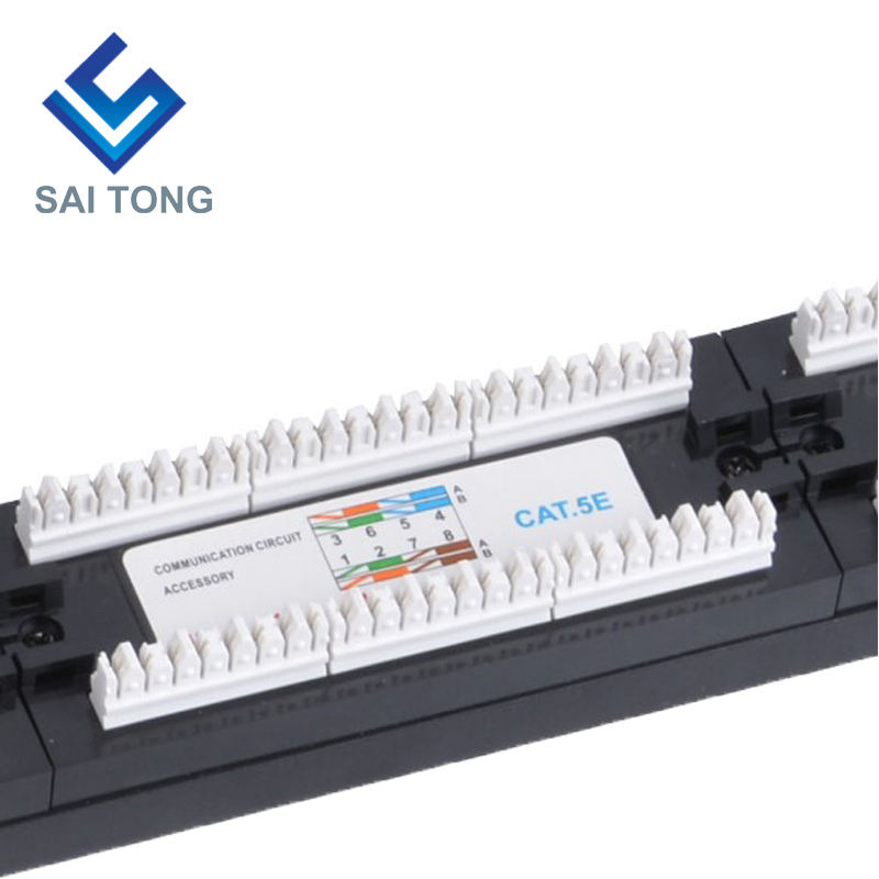 کت 1U 19 اینچ 24 پورت RJ45 Krone، براکت فولادی Cat5e Patch Panel Blank Unshielded utp Cat5e CAT5 CAT6 RJ45 Patch panel