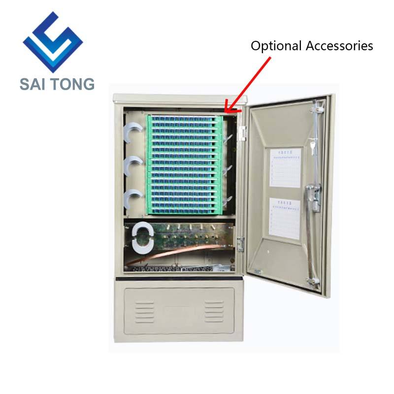 SaiTong FTTH 144 Core کابینت اتصال متقاطع تجهیزات مخابراتی SMC در فضای باز ضد آب کابینت فیبر نوری ODF IP55 144 هسته ای