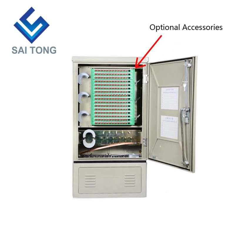 SaiTong FTTH 144 Core کابینت اتصال متقاطع تجهیزات مخابراتی SMC در فضای باز ضد آب کابینت فیبر نوری ODF IP55 144 هسته ای