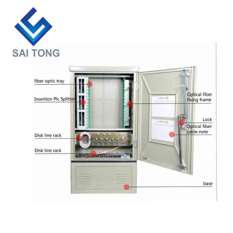 کابینت هاب توزیع فیبر SaiTong FTTH 144 Core SMC مواد ضد آب دسترسی در فضای باز کابینت فیبر نوری 144