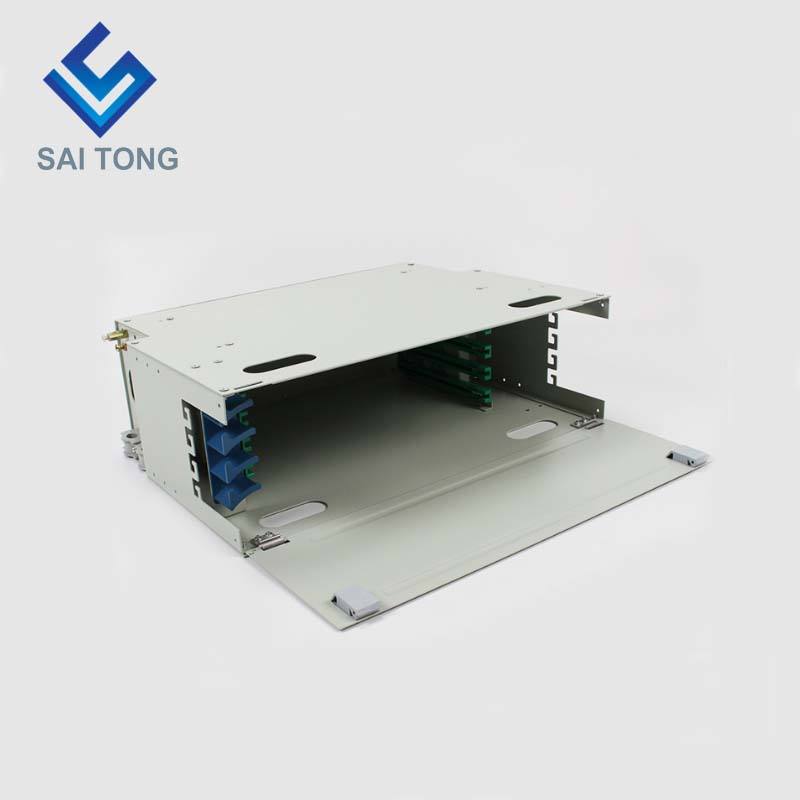 SaiTong FTTH 19 اینچ رک پایه 48 پورت کابینت SC/FC ODF 4 U 48 هسته فیبر نوری توزیع قاب اختیاری بار کامل